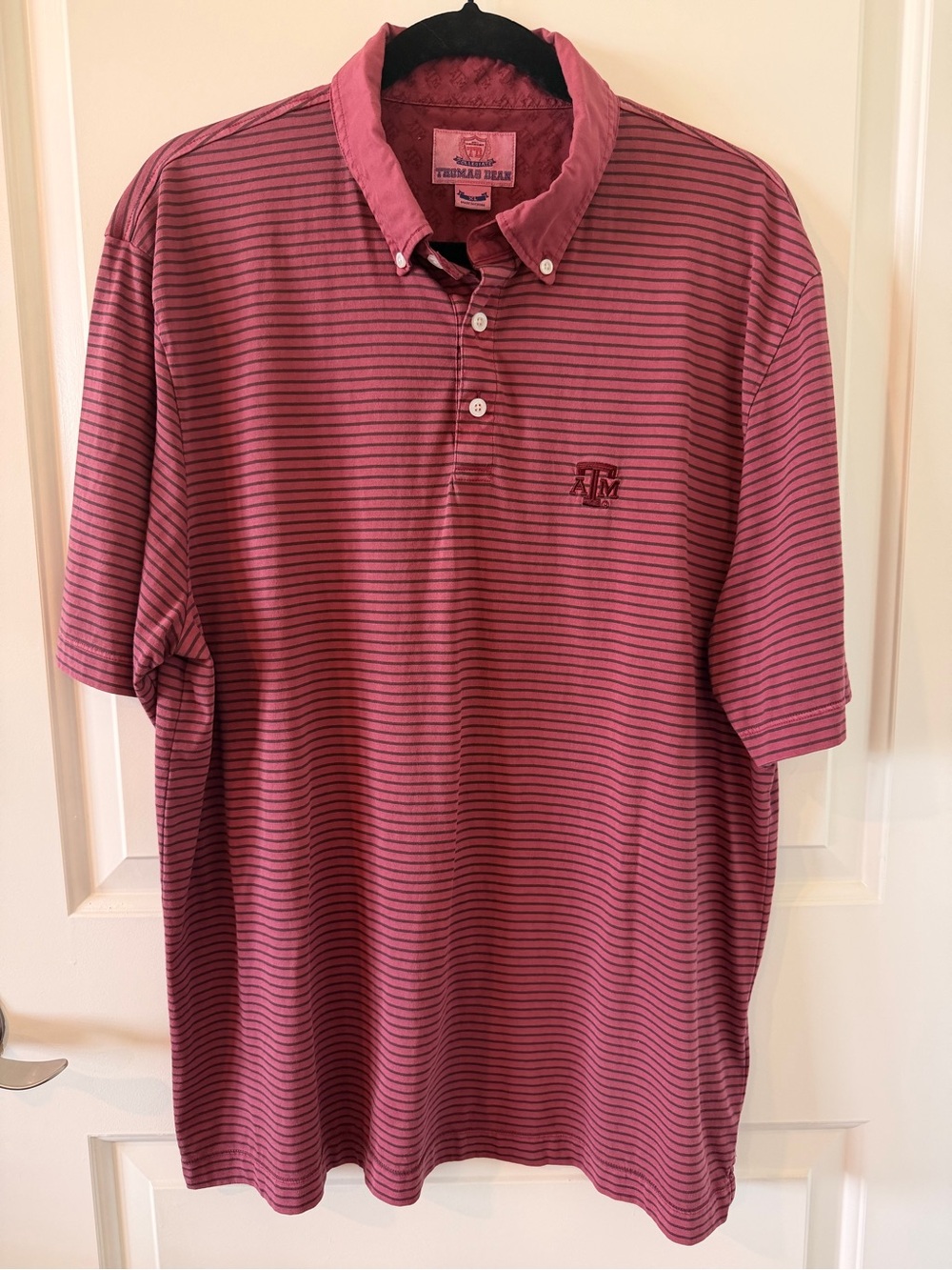 Texas A&M Aggies Thomas Dean Striped Polo Shirt Men’s XL Maroon
